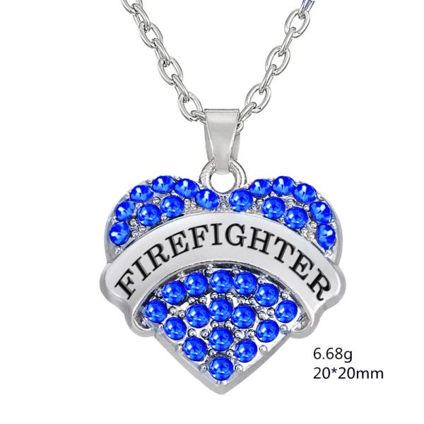 Firefighter Heart-shaped Pendant Necklace